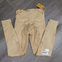 Full Sticky Seat Riding Tight Breeches, 2 pockets, Pull on *gc, seat & legs: stains & discolored
