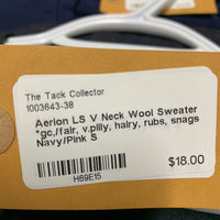 LS V Neck Wool Sweater *gc,/fair, v.pilly, hairy, rubs, snags
