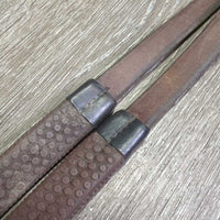 Pr Rubber Reins *gc, mnr dirt, hair, tape, tears, sticky/melting ends, older
