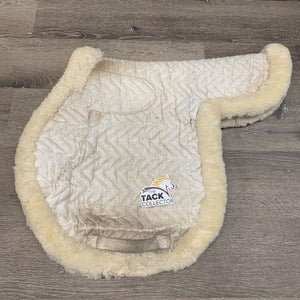 Sheepskin Quilt Fitted Hunter Saddle Pad *gc/fair, dirty, clumpy, puckered. stains, thin edges, older