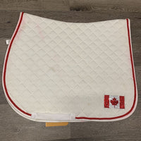 Quilt Jumper Saddle Pad, piping, Bling Canada Flag *vgc, mnr hair & stains, clean
