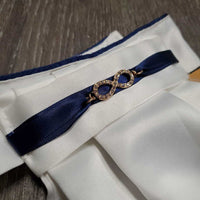 Satin Stock Tie, attached Velcro Collar, box *vgc, frayed collar edges, stains
