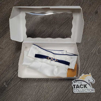 Satin Stock Tie, attached Velcro Collar, box *vgc, frayed collar edges, stains
