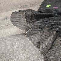 Fine Mesh Lycra Fly Mask, ears *fair, ripped & cut edges, painted, clean, hairy, stains?mnr dirt, residue