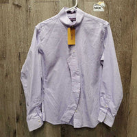 LS Show Shirt, 1 Button Collar *vgc, mnr wrinkles, seam puckers, older
