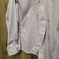 LS Show Shirt, 1 Button Collar *vgc, mnr wrinkles, seam puckers, older
