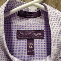 LS Show Shirt, 1 Button Collar *vgc, mnr wrinkles, seam puckers, older
