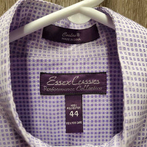 LS Show Shirt, 1 Button Collar *vgc, mnr wrinkles, seam puckers, older