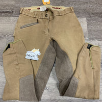 Hvy Cotton Full Seat Breeches *gc, older, faded, sm seam holes, legs: pilly & rubs
