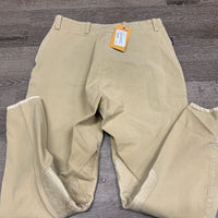 Hvy Side Zip Breeches *gc, older, faded, seam puckers, discolored & stained seat & legs
