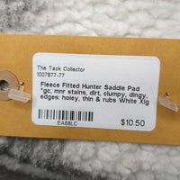 Fleece Fitted Hunter Saddle Pad *gc, mnr stains, dirt, clumpy, dingy, edges: holey, thin & rubs
