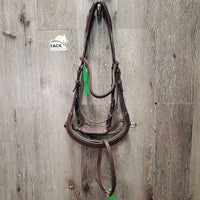 "Bretagne" Monocrown Anatomical Bridle Model, Crank, Flash, snap *like new, Flash: NO keeper & attachment
