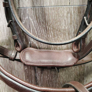 "Bretagne" Monocrown Anatomical Bridle Model, Crank, Flash, snap *like new, Flash: NO keeper & attachment