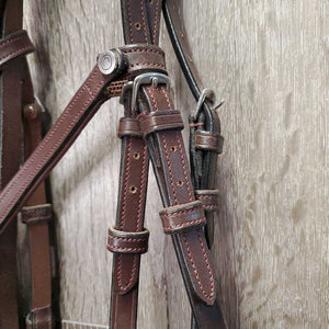"Bretagne" Monocrown Anatomical Bridle Model, Crank, Flash, snap *like new, Flash: NO keeper & attachment