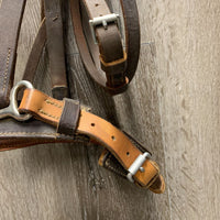 Padded Soft Leather Lungeing Cavesson *gc, mnr dirt, older, replaced strap, mnr rust & sharp rollers
