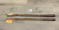 Pr Hvy Leather Elastic Side Reins *gc, older, mnr stains, xholes, rust, repaired
