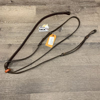 Flat Soft Braided Standing Martingale, keeper *gc, clean, scrapes, older, xholes, stains, discolored, melting keeper
