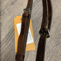 Flat Soft Braided Standing Martingale, keeper *gc, clean, scrapes, older, xholes, stains, discolored, melting keeper
