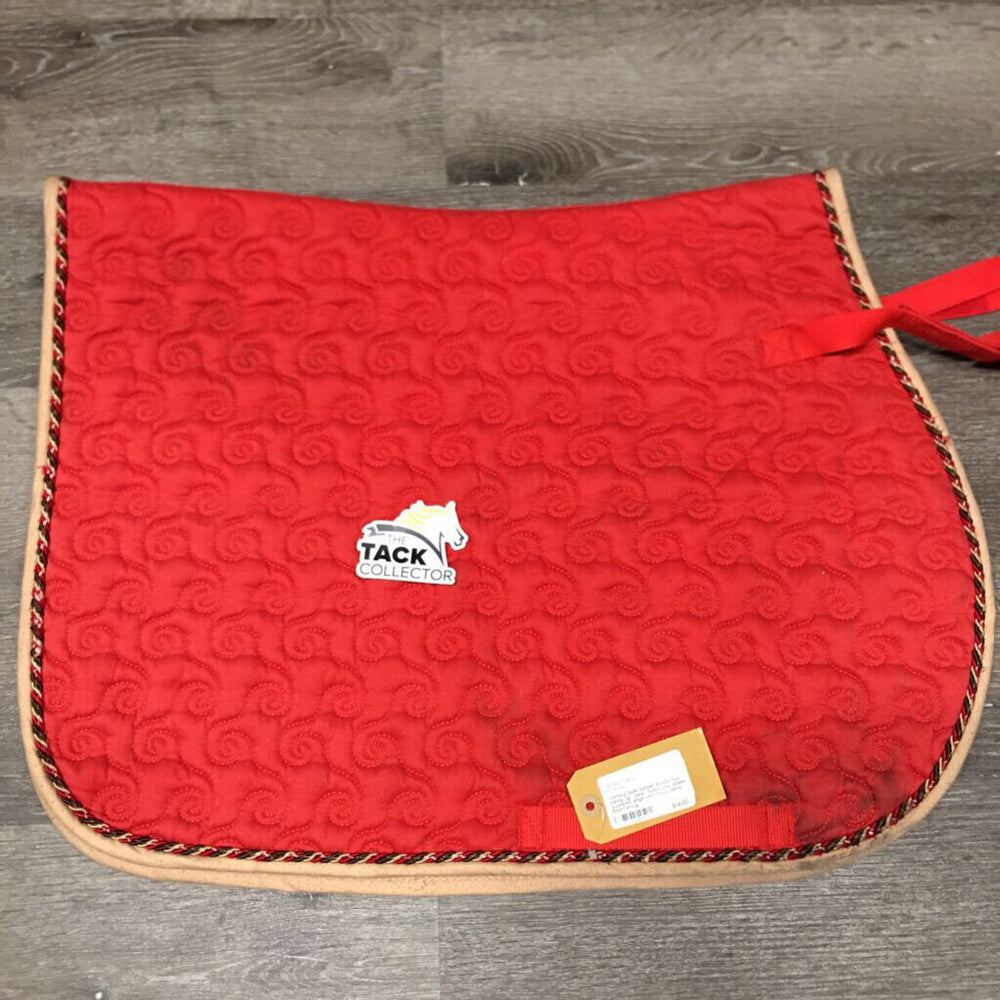 Quilt Jumper Saddle Pad, piping *gc, clean, faded, pilly, stains, puckered, edge rubs, hairy velcro