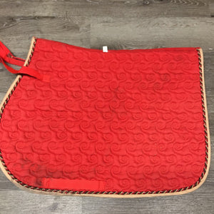 Quilt Jumper Saddle Pad, piping *gc, clean, faded, pilly, stains, puckered, edge rubs, hairy velcro