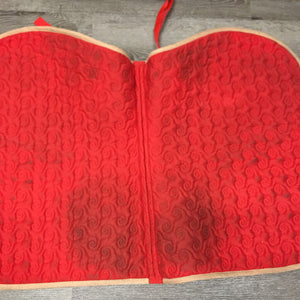 Quilt Jumper Saddle Pad, piping *gc, clean, faded, pilly, stains, puckered, edge rubs, hairy velcro