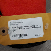 Wool Quarter Sheet, piping, tail *xc, mnr hair, dirt/gunk
