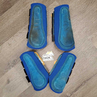 Neoprene Closed Front & Hind Boots, velcro *gc/fair, older, threads, rusty, pilly edges, clean, stains, crack/slice, hairy, stiff center
