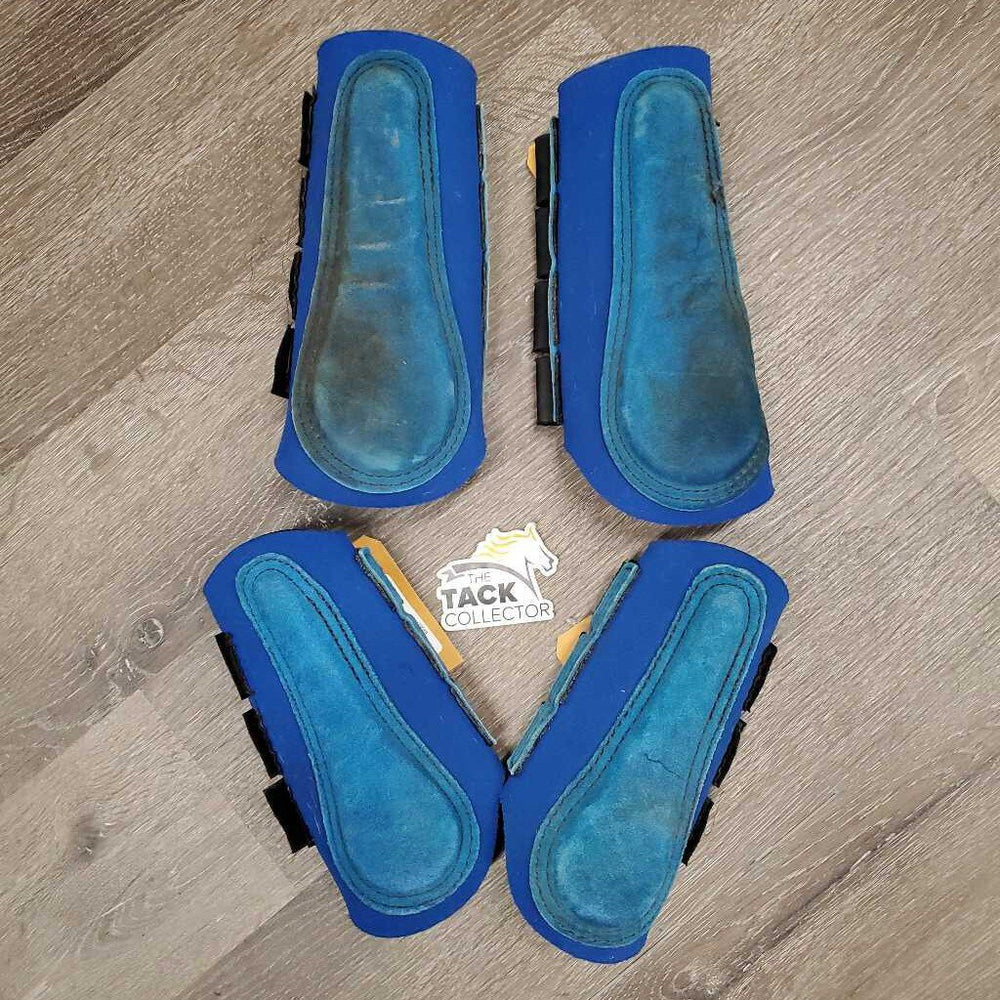 Neoprene Closed Front & Hind Boots, velcro *gc/fair, older, threads, rusty, pilly edges, clean, stains, crack/slice, hairy, stiff center