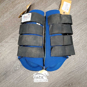 Neoprene Closed Front & Hind Boots, velcro *gc/fair, older, threads, rusty, pilly edges, clean, stains, crack/slice, hairy, stiff center