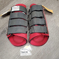 Pr Neoprene Closed Boots, velcro *gc/fair, clean, pilly edges, hole/torn, faded, stiff center, hairy
