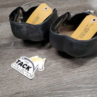 Pr Hoof Boots, 1 clear sole *gc, clean & dirty, residue, rust, scraped toes, trimmed heel straps
