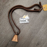 Thick Leather Neck Collar Strap, Cow Bell *vgc, mnr stains
