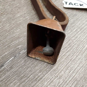 Thick Leather Neck Collar Strap, Cow Bell *vgc, mnr stains