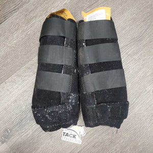 Pr Closed Hind Boots, velcro *gc, clean, pilly, v.linty, pilly, older, faded, peeled logo