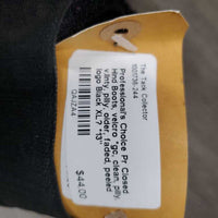 Pr Closed Hind Boots, velcro *gc, clean, pilly, v.linty, pilly, older, faded, peeled logo
