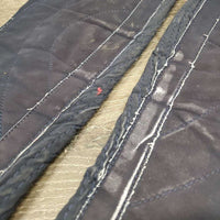 Pr Synthetic Micro Suede Half Chaps *fair, peeling, frayed edges, faded, mnr dirt?stains, stretched elastic, fuzzy lining
