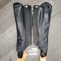 JUNIORS Synthetic Half Chaps *gc/fair, dirty, stretched & popped elatic, hairy, thread
