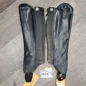 JUNIORS Synthetic Half Chaps *gc/fair, dirty, stretched & popped elatic, hairy, thread