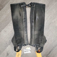 Pr Suede Half Chaps, buckle top *gc/fair, pilly, dirty, rubs, v.faded, unstiched edge
