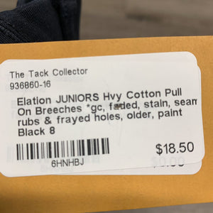 JUNIORS Hvy Cotton Pull On Breeches *gc, faded, stain, seam rubs & frayed holes, older, paint