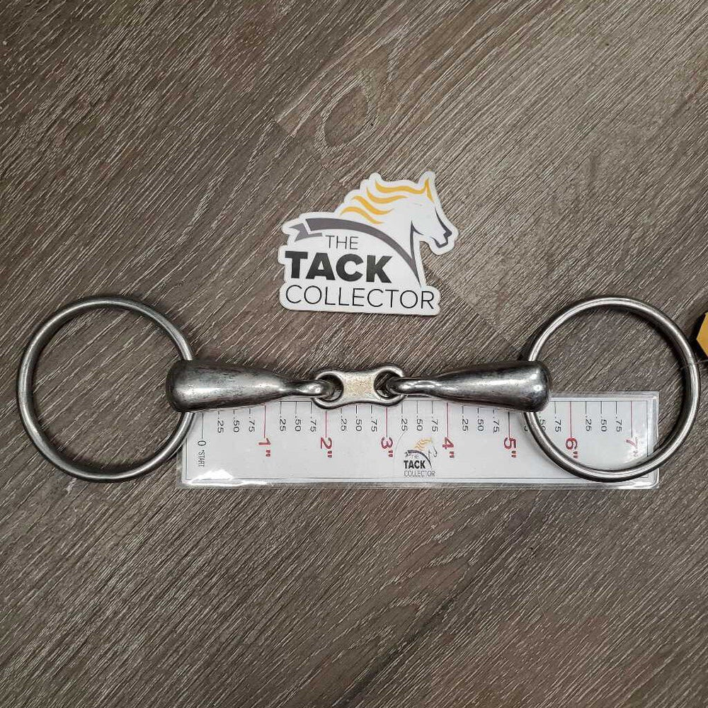Hvy Thick Loose Ring French Link, flat center bar Bit *gc, dirty, stains, dull film, scratches