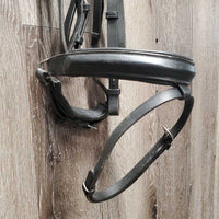 Rsd/Padded Dressage Bridle, Crank, Flash, Wide Braided Reins *vgc, clean, mnr residue & hair, dents, tight keeper, older, creases
