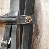 Rsd/Padded Dressage Bridle, Crank, Flash, Wide Braided Reins *vgc, clean, mnr residue & hair, dents, tight keeper, older, creases