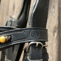 Rsd/Padded Monocrown Dressage Bridle, Crank, Flash, Bling, Padded Reins *vgc, mnr edge rubs, dirt & rubs