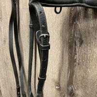 Rsd/Padded Monocrown Dressage Bridle, Crank, Flash, Bling, Padded Reins *vgc, mnr edge rubs, dirt & rubs