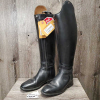 "Cinderella"? Pr Dressage Boots, zips, Black Plastic forms *gc, dust, rubs, scratches, mnr stains
