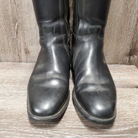 "Cinderella"? Pr Dressage Boots, zips, Black Plastic forms *gc, dust, rubs, scratches, mnr stains
