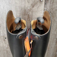 "Cinderella"? Pr Dressage Boots, zips, Black Plastic forms *gc, dust, rubs, scratches, mnr stains
