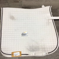 Quilt Dressage Saddle Pad, 1x piping *gc, clean, mnr stains, dingey under, piping rubs, pills, lining snags
