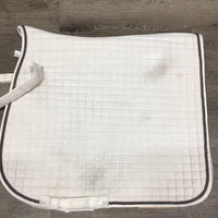 Quilt Dressage Saddle Pad, 1x piping *gc, clean, mnr stains, dingey under, piping rubs, pills, lining snags
